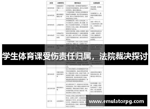 学生体育课受伤责任归属，法院裁决探讨